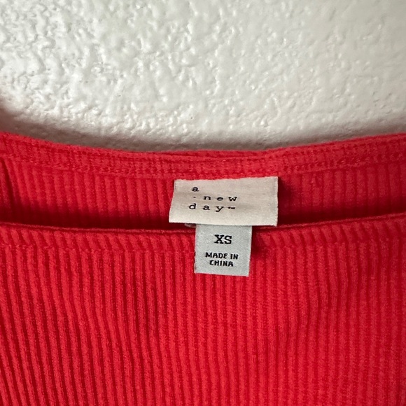 a new day Red Ribbed Tank with Ruffle Sleeves - Picture 2 of 2